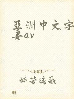 亚洲中文字幕人妻av
