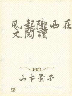 风起陇西在线全文阅读封面