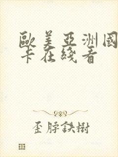 欧美亚洲国产不卡在线看封面