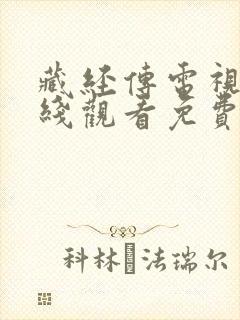 藏经传电视剧在线观看免费高清版全集