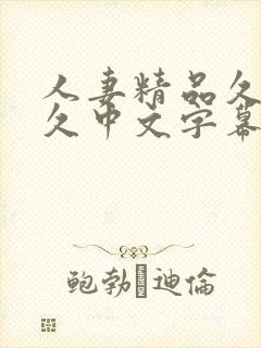 人妻精品久久久久中文字幕