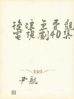 后浪免费观看的电视剧40集封面