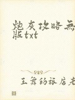 炮灰攻略无删减版txt封面