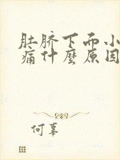 肚脐下面小腹绞痛什么原因