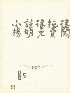 小说很纯很暧昧杨明免费阅读全文无窗口