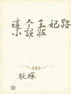 这个王妃路子野小说版