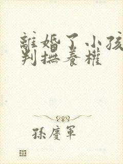 离婚了小孩怎么判抚养权封面