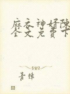 麻衣神婿陈黄皮全文免费下载