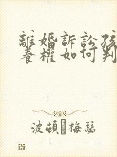 离婚诉讼孩子抚养权如何判决