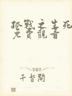 孤战之生死营救免费观看