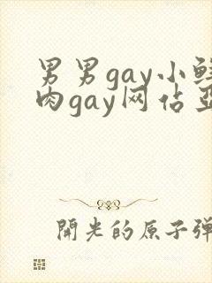 男男gay小鲜肉gay网站亚洲