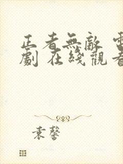 正者无敌 电视剧 在线观看封面