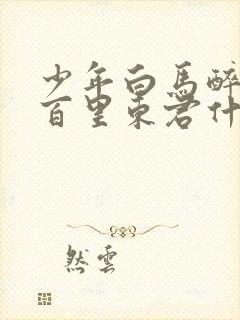 少年白马醉春风百里东君什么境界封面