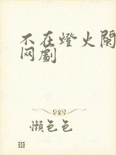 不在灯火阑珊处网剧封面