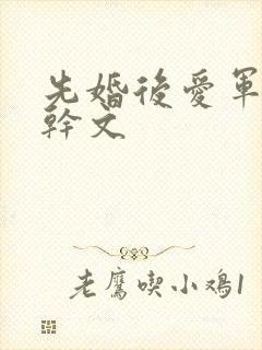 先婚后爱军婚高干文