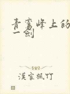 青鸾峰上的我有一剑