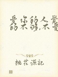 爱你的人觉得给的不够,不爱你的人