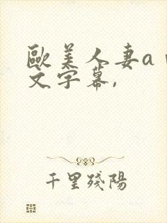 欧美人妻aⅴ中文字幕,