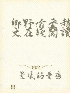 乡野偷香赵阳全文在线阅读