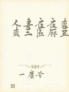 人妻夜夜爽天天爽三区麻豆av