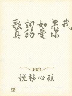 歌词如果我说我真的爱你