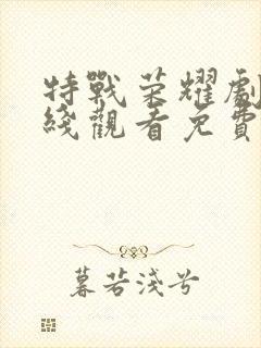 特战荣耀剧情在线观看免费完整版