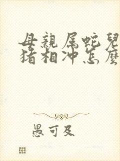 母亲属蛇儿子属猪相冲怎么化解