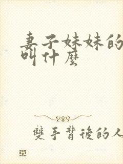 妻子妹妹的老公叫什么