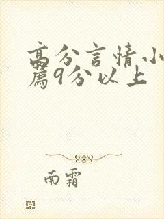 高分言情小说推荐9分以上