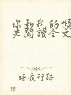 你和我的倾城时光阅读全文全文封面