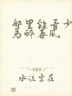 哪里能看少年白马醉春风封面