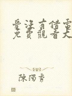 爱没有错电视剧免费观看大全