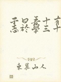 子曰吾十有五而志于学三十