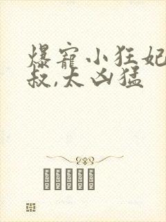 爆宠小狂妃:皇叔,太凶猛封面