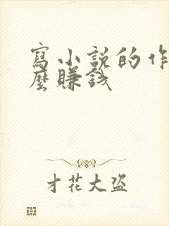 写小说的作者怎么赚钱