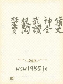 楚枫武神修罗免费阅读全文