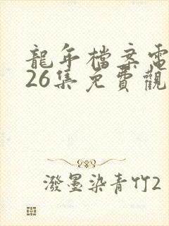 龙年档案电视剧26集免费观看剧情封面