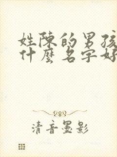 姓陈的男孩子起什么名字好