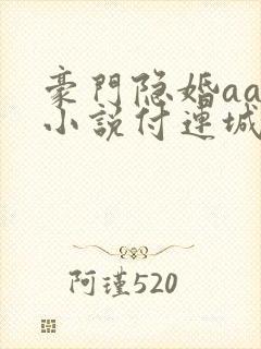 豪门隐婚aa制小说付连城和容颜