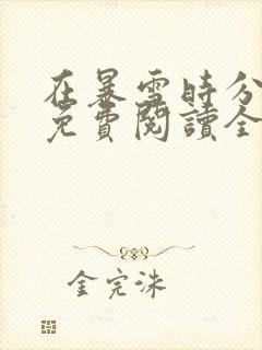 在暴雪时分小说免费阅读全文封面