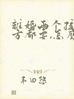 离婚两个孩子男方都要,怎么争夺抚养权