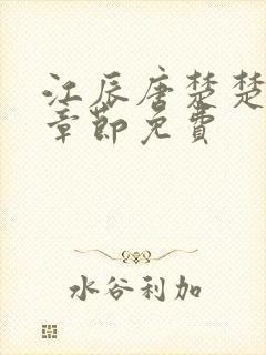 江辰唐楚楚最新章节免费