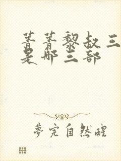 菁菁黎叔三部曲是哪三部