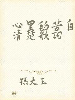 心里的苦自己最清楚歌词