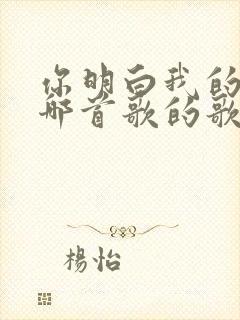 你明白我的爱是哪首歌的歌词封面