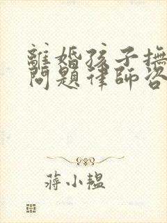 离婚孩子抚养权问题律师咨询