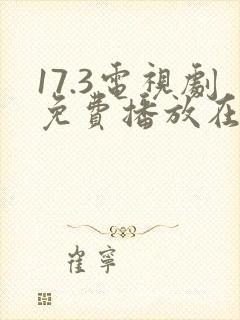 17.3电视剧免费播放在线观看封面