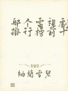 哪个电视剧好看排行榜前十名