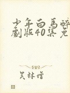 少年白马醉春风剧版40集免费观看