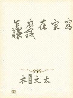 怎么在家写小说赚钱封面